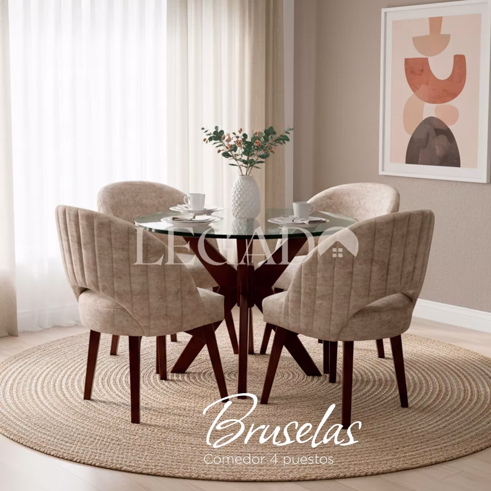 Muebles Legado - Comedores - Bruselas Comedor Bruselas de 4 Puestos - Imagen 1