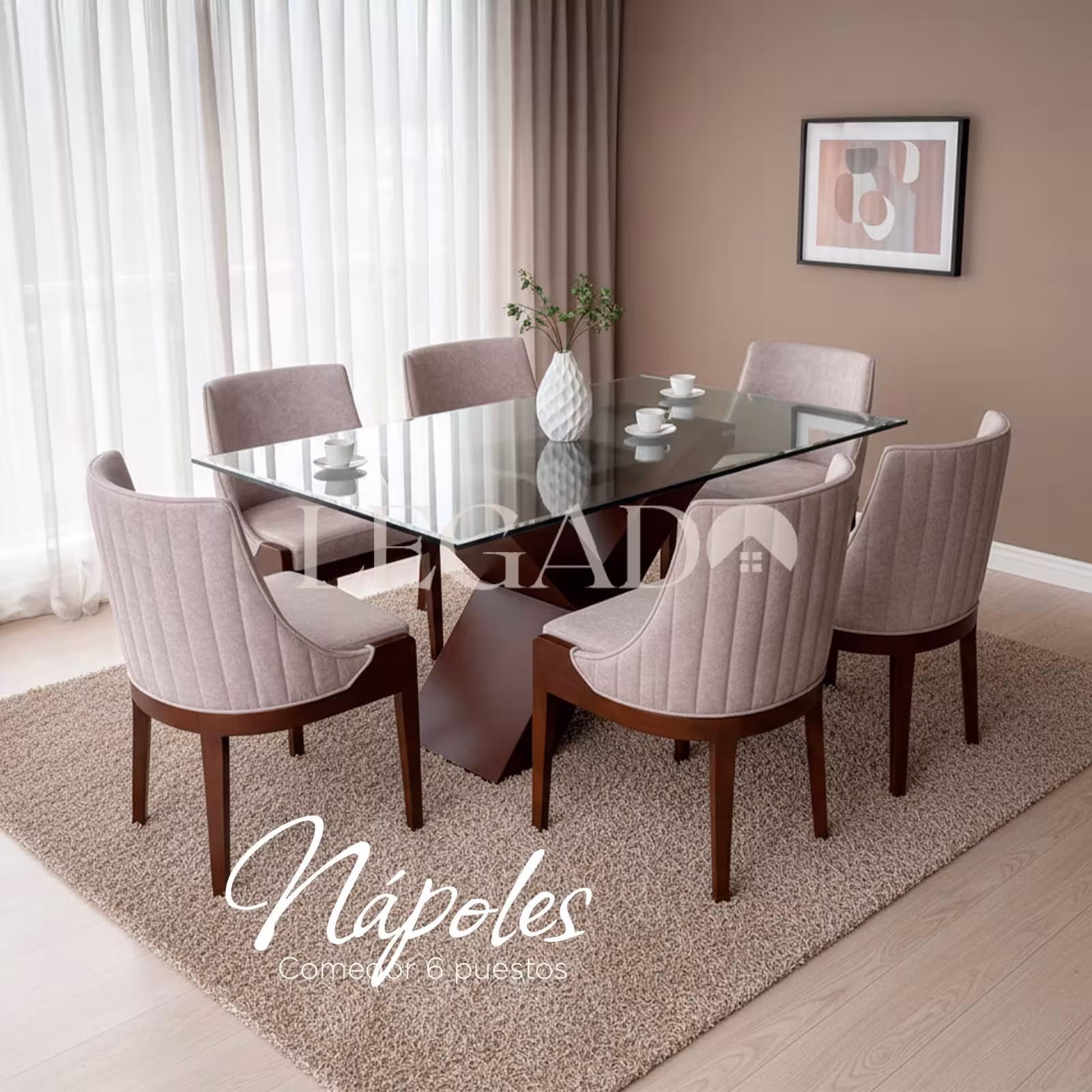 Muebles Legado - Comedores - Nápoles Comedor Nápoles de 6 Puestos - Imagen 1
