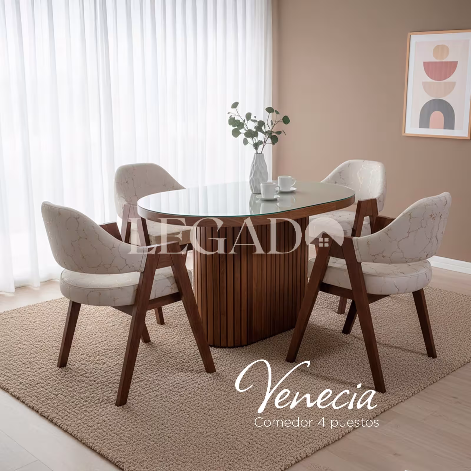 Muebles Legado - Comedores - Venecia Comedor Venecia de 4 Puestos - Imagen 1